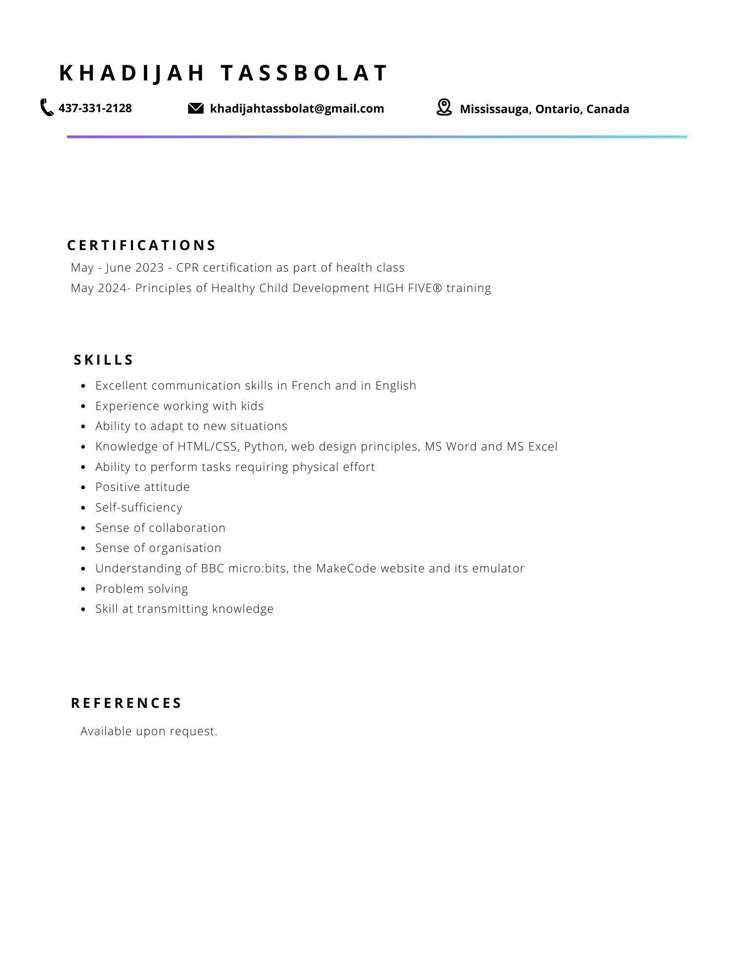 Alt: la deuxième page du nouveau CV.